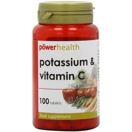 Power Health 200mg Potassium Plus 50mg Vitamin C Tablets - Pack of 100 Tablets