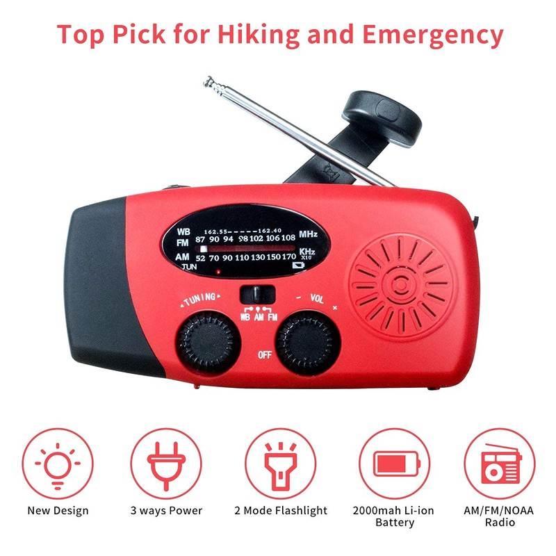 2023 Upgrade Echainstar Portable Solar Radio with AM FM NOAA,