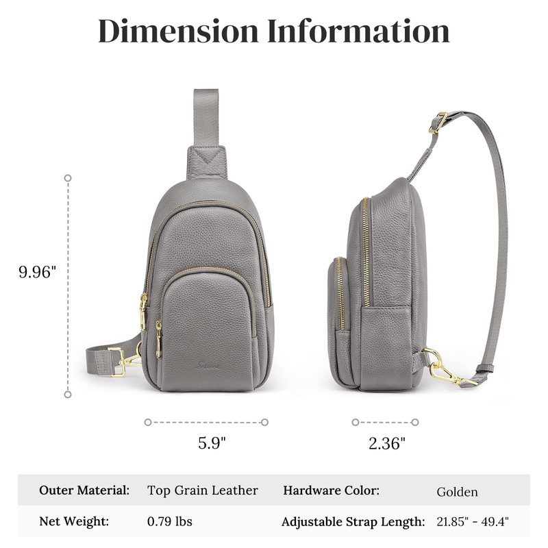 S-ZONE Women Leather Small Sling Bag RFID Blocking Chest Crossbody