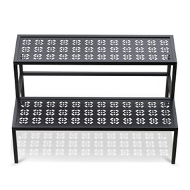 Metal Plant Stand Metal 2 Tier Potted Multiple Flower Pot Holder Plant Shelf Indoor Plants Multiple,Outdoor Heavy Duty Planter Display Shelving Unit for Patio Garden Corner Balcony Living Room