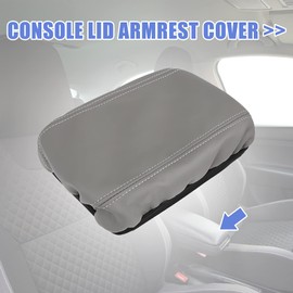 X AUTOHAUX Car Center Console Lid Armrest Seat Box Cover Protector Replacement Microfiber Leather for Honda Civic 2006-2011 Gray