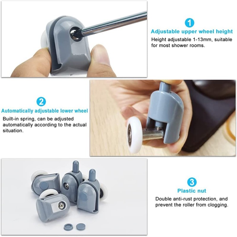 Set of 8 Oval Butterfly Double Castors 23mm Diameter 23mm