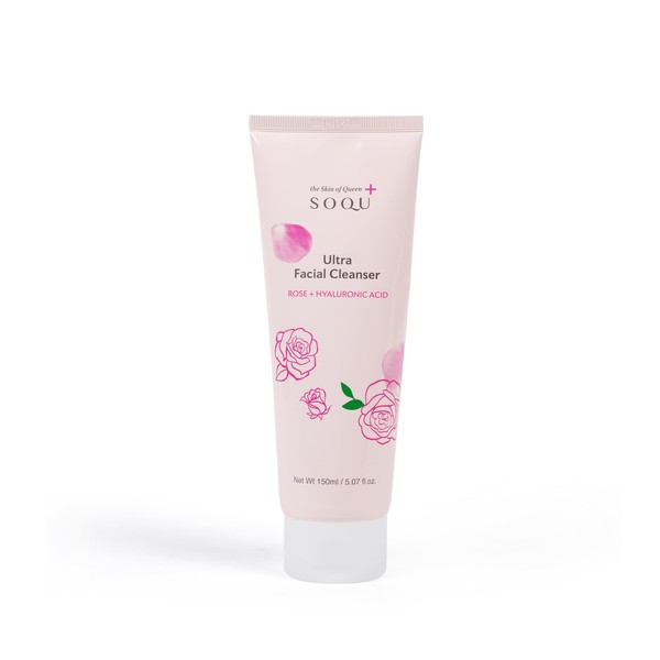SOQU Ultra Facial Cleanser Rose - Rose Extract and Hyaluronic