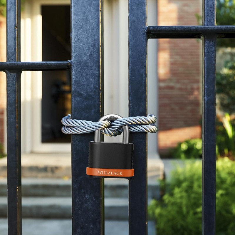 WULALACK 4 Digit Heavy Duty Combination Lock, Weatherproof Combo Padlock