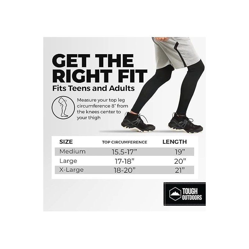 Tough Outdoors Compression Leg Sleeves - Full Leg Compression Sleeve