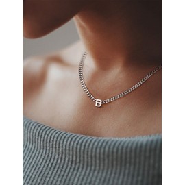 Mens Letter Necklace N Necklace Initial Necklace Cuban Link Chain