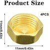 1/2 Inch Brass Cap Female Thread, Pack of 4 Brass