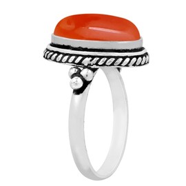 7.95Cts Oval Shaped Natural Gemstone Solitaire Rings For Women, 925 Silver Plated Birthstone Ring Jewelry Women'S Day Gifts For Mom Wife, gemstone, Carnelian