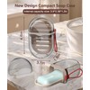 Quatish Leakproof Travel Soap Case with Lid, Shatterproof Bar Soap