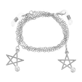 uxcell Beaded Glasses Chain, Star Pearl Eyeglass Chain Eyewear Retainer Eyeglasses Strap Holder Around Neck Sunglasses Chains for Women Girls, Silver