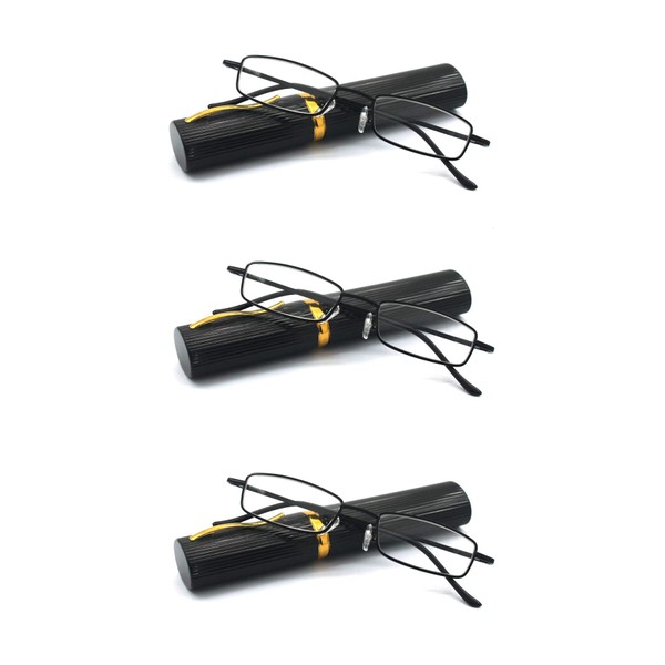 EYE ZOOM 3 Pack Readers Ultra Slim Compact Lightweight Tube
