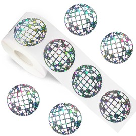 FYSUIMU 500Pcs Laser Disco Ball Sticker Holographic Paper Decal Sparkly Retro Sticker Label for 70s 80s Party Envelope Scrapbook DIY Supplies,1.5 in