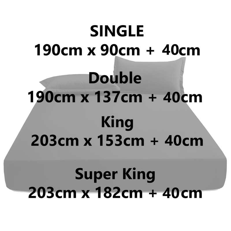 KHIM Luxury Extra Deep Fitted Sheet 16”/40CM Breathable Poly Cotton