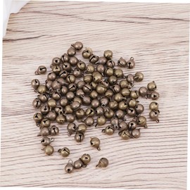 TOPPERFUN 100 Piezas Campanas Pequeñas, Campanas de Metal Antiguas de 6mm, Campanas de Bronce de Estilo Etnico Hechas a Mano para Decoración del Hogar, Colgantes de Joyería