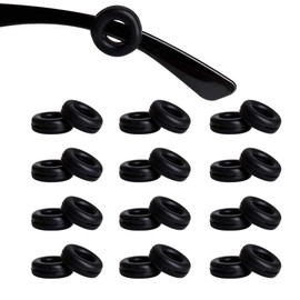 OURUI Glasses Ear Grip 12 Pairs Eyeglass Ear Hooks, Anti-Slip Temple Tip Sleeve Retainer for Sunglass Reading Glasses, Black