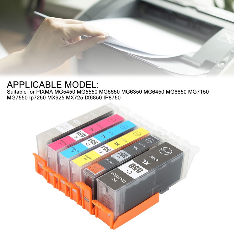 Printer Ink Cartridge Set No Fading Accurate Ink Cartridge Replacement