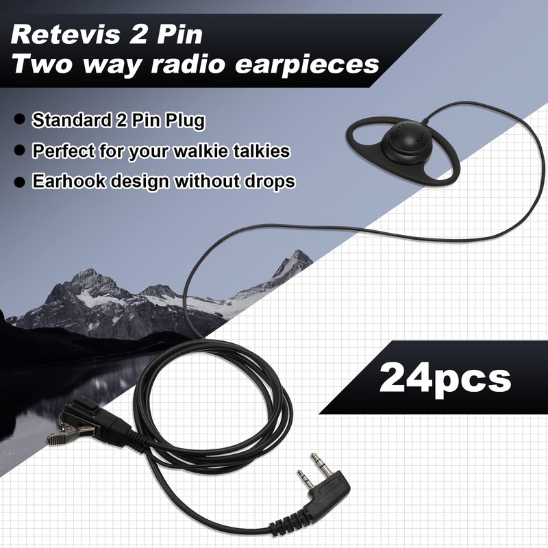 Macarrie 12 Pcs Radio Headset with Mic 2 Pin D