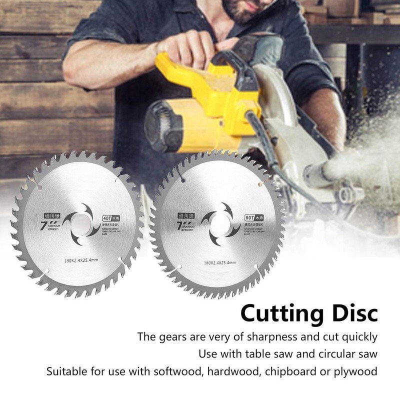 Circular Saw Blade,7 Inch 180 x 2.4 x 25.4mm Carbide