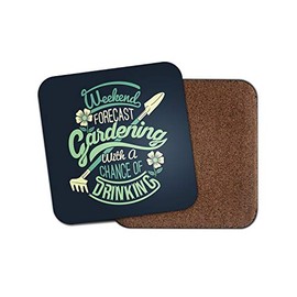 1 x Funny Gardening Forecast Joke Coaster - Garden Drinking #29297