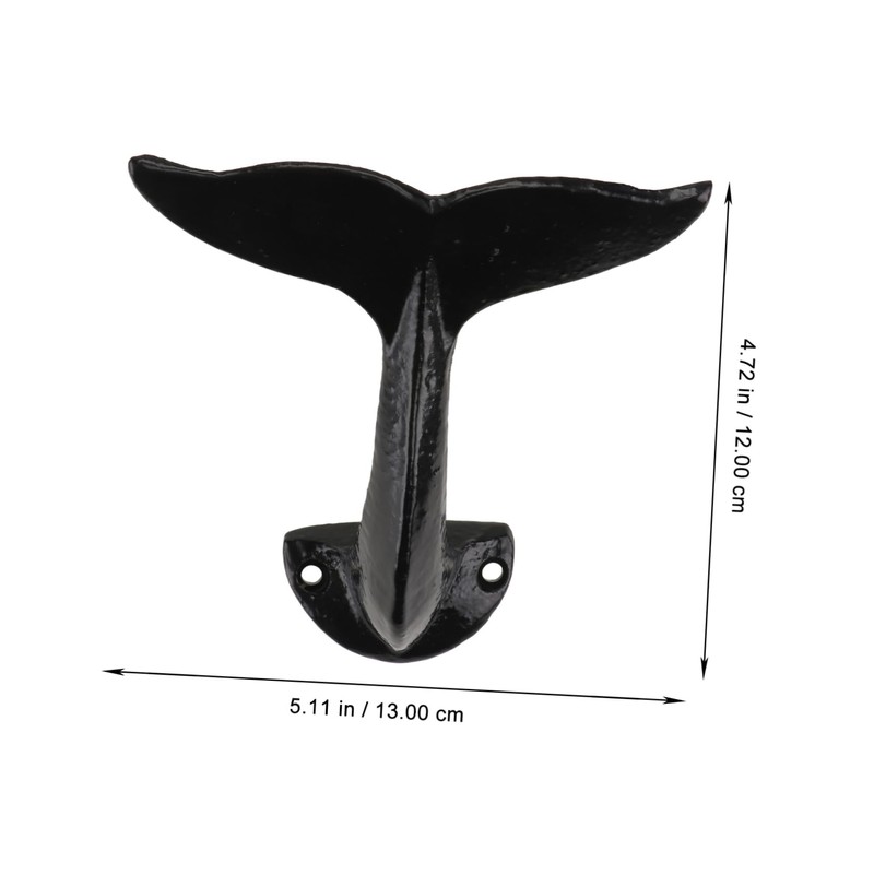 Alipis 2Pcs Whale Tail Wall Hooks Creative Wall Mounted Sundries