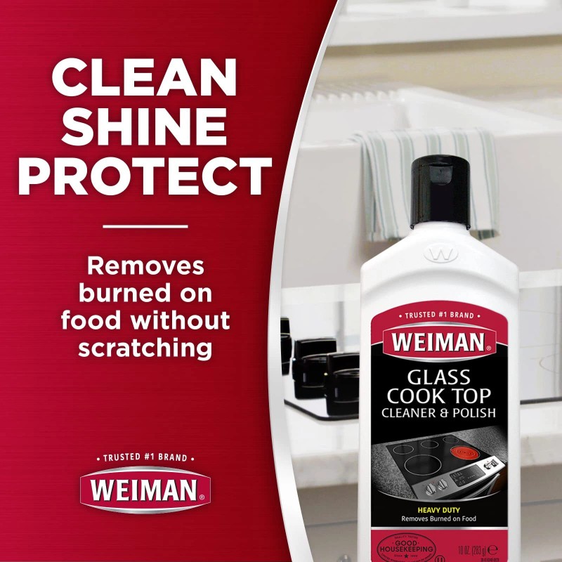 Weiman Cooktop Cleaner Bundle Daily Spray Heavy Duty Cream Streak
