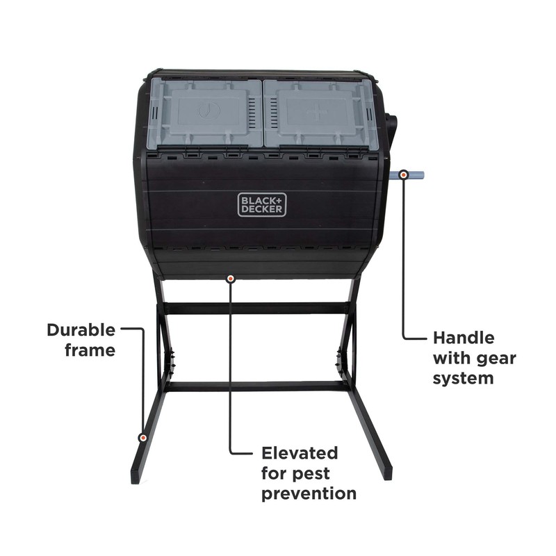 BLACK+DECKER 40-Gallon Dual Chamber Compost Tumbler Outdoor (BDSTGA9701)