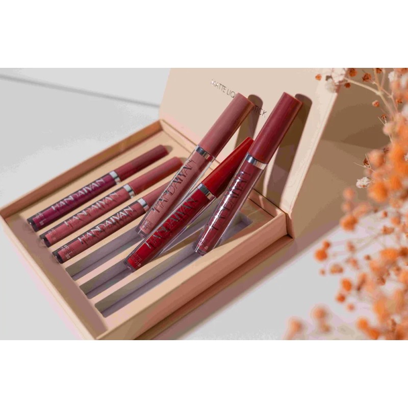 Set de 6 labiales Handaiyan Z Lápiz Labial color rojo