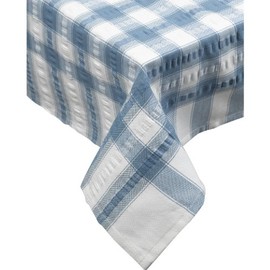 Seersucker Check 100% Cotton Pack of 4 Traditional Napkins 18” x 18” Garden Picnic (Light Blue)