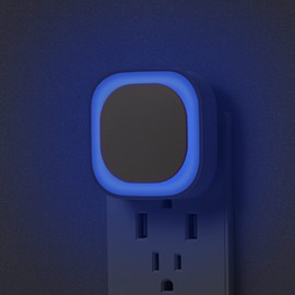 YUNLEX 6 Pack Plug in Dimmable Night Light, Soft Night Light, Auto Dusk to Dawn Sensor, Azure LED Wall Night Light, Square Nightlight for Bathroom, Hallway, Stairs, Kitchen, Bedroom, Garage