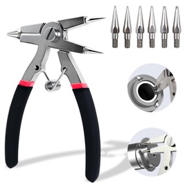 7-Inch Snap Ring Plier, 180° Internal/External Circlip Pliers Includes 0.39" 0.5" and 0.7"of Interchangeable Tips, Alloy Steel heavy duty Precision C Clip Pliers for Ring Remover and Retaining