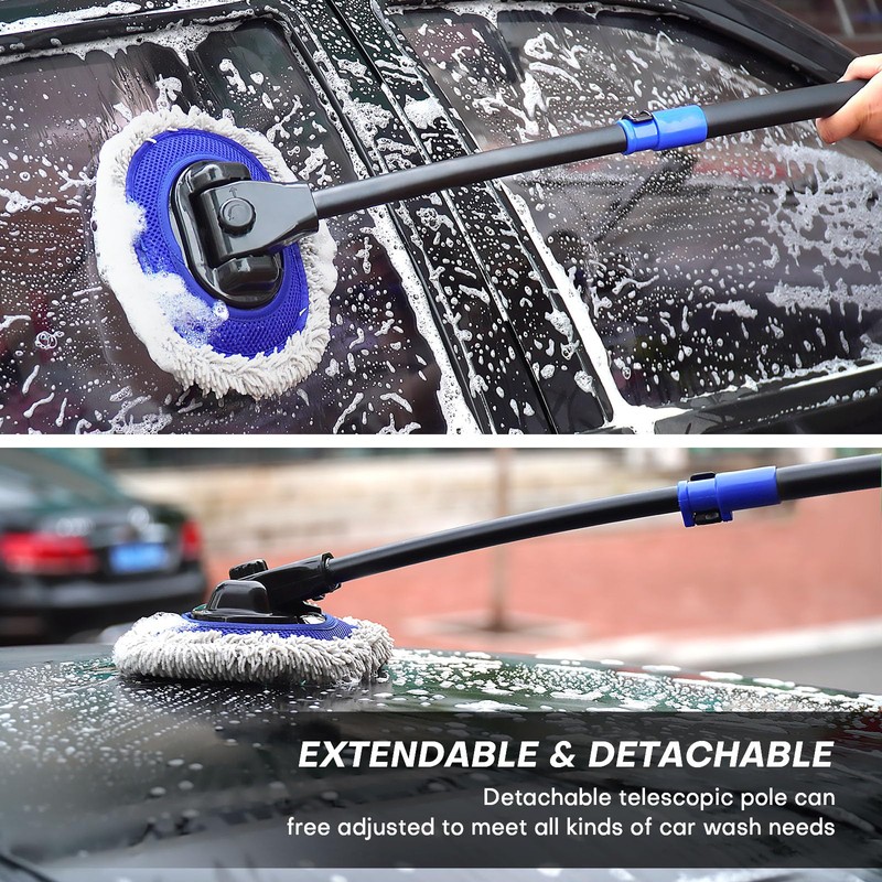Ultimate Car Wash Brush with Long Handle | 15-Degree Curved