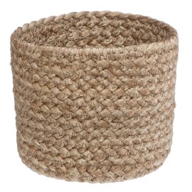 Atmosphera Set of 3 Natural and White Seagrass Baskets H 14 x H 12 x H 10 cm