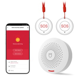 Hapippofa Wireless Caregiver Pager Call Button for Elderly at Home, WiFi Panic Button, Life Alert Systems for Seniors No Monthly Fee