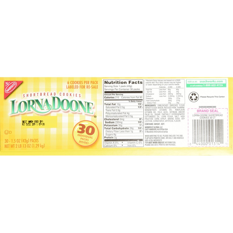 Nabisco Lorna Doone Shortbread Cookies - 30 Count