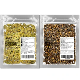JEAU CHAU Spice Set, 2 Types (Cardamom, Clove / 1.8 oz (50 g) each) Selected Product, Spices (No Additives, No Pesticides), Trial Gift