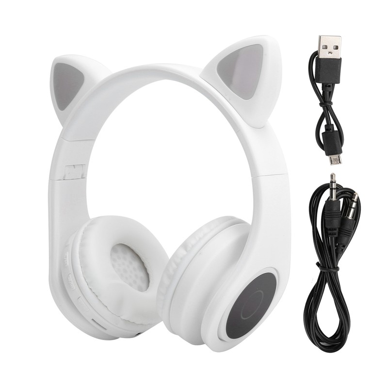 LED Noise Reduction Headset Cat Ear Shape Bluetooth 5.0 Headset