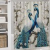 Dunmat 4 Pieces Retro Peacock Shower Curtain Set Beautiful Animal