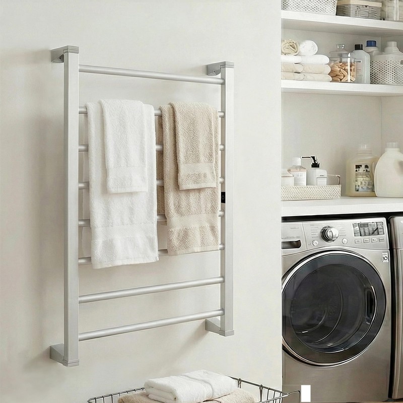 BVANQ Heated Towel Rack with Timer, 8-Bar Electric Towel Warmer