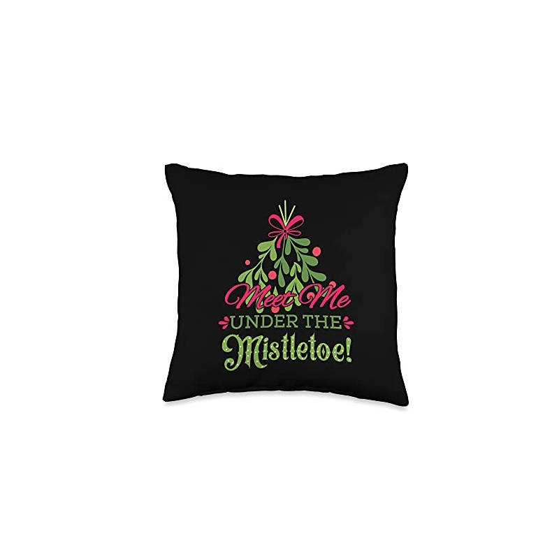 Meet Me Under the Mistletoe Throw Pillow