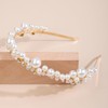 BERYUAN Pearls Crystal Beads Hair Crown Pearls Wedding Headpiece Faux