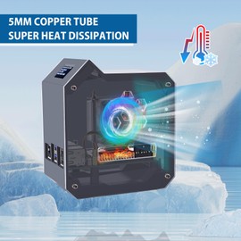 GeeekPi Mini Tower Kit for Raspberry Pi 5, Case with ICE Tower Cooler, 0.96'' OLED Module, GPIO 1 to 2 Expansion Board for Raspberry Pi 5 8GB 4GB