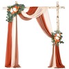 DearHouse 3 Panel Wedding Arch Draping Fabric, 29.5" x18Ft Pearl