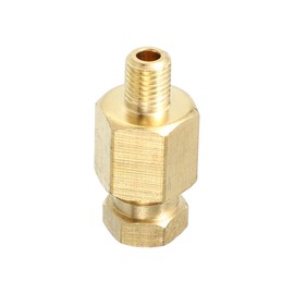 Partuto 1 Pc M6x0.75 Universal Brass Fitting Compression - Car Fitting Connector Adapter Fit 6mm - Brass Gold Tone