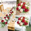 MHMJON Artificial Flowers Valentine's Day Decoration Silk Peony Bouquet Red