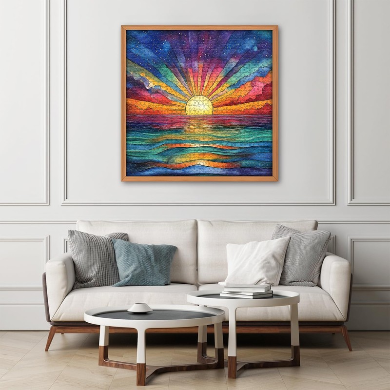 Impossible Puzzle for Adults 1000 Pieces, Ocean Sunset Puzzles with