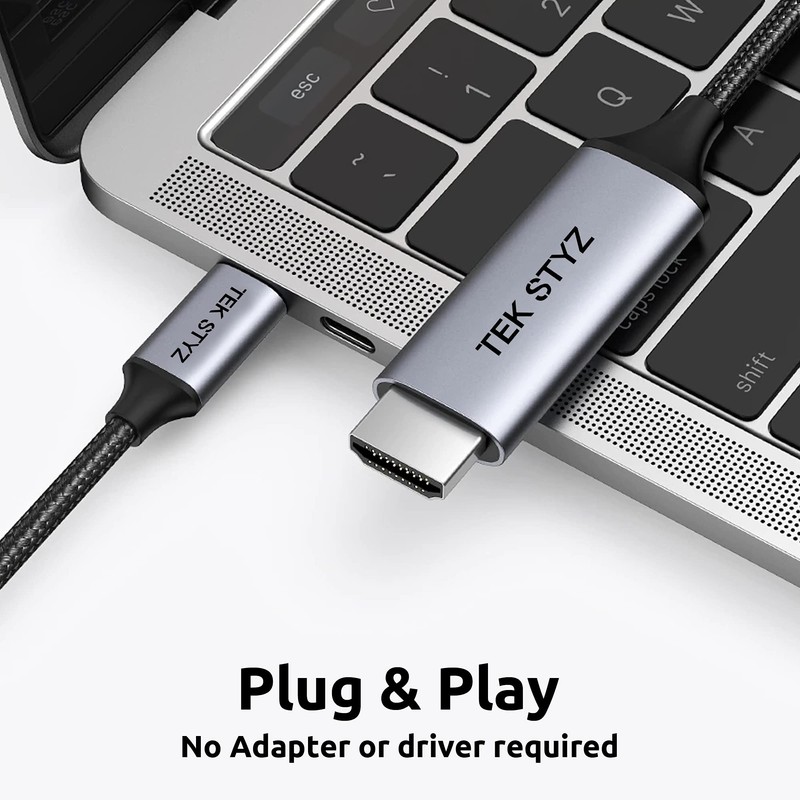 Tek Styz HDMI USB-C 8k/4k Cable Thunderbolt 5/4 Kit 2160-4320p