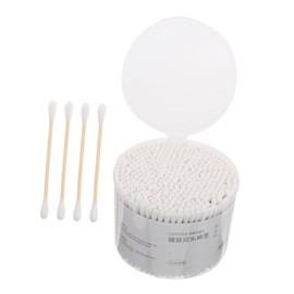 SAFIGLE 500Pcs Double Headed Cotton Buds for Ear Cleaning Makeup Soft Durable Wooden Sticks for Household Use for Easy Storage Box Included