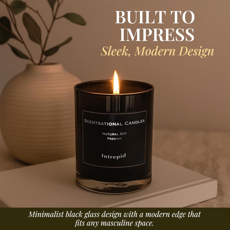 Scentsational Intrepid Man Candle – 11 Oz Hand-Poured Soy Wax