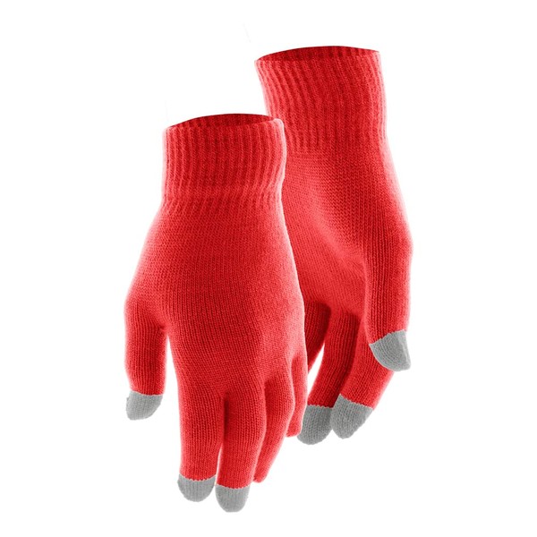 Antevia Touch Screen Gloves for Smartphone, Red, for Adults and