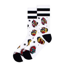American Socks Half Leg Socks with El Fighter Print One Size 3 to 11 Made in Barcelona Vegan Friendly Odour Control and Antibacterial Material Print "The, The Wrestler Print